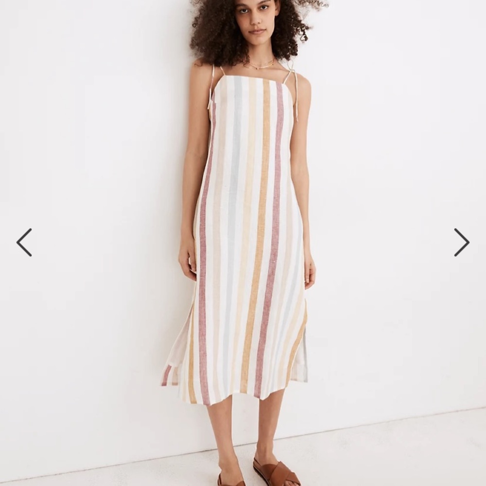 Madewell x LAUDE Organic Linen Jane Maxi Dress in Painter Stripe — Large